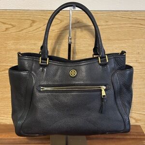 TORY BURCH FRANCES LARGE PEBBLE LEATHER SATCHEL/TOTE/CROSSBODY ROLLED HANDLES